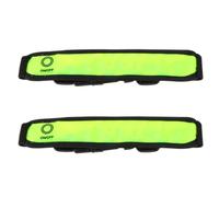NUOBESTY 2 Pièces Brassard Réfléchissant LED, Réglable 3v 2032 | PVC à Grille Réfléchissante, Boucle de Déverrouillage Robuste, pour Bras et Sangles de Paquet à Dos