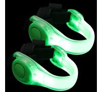 NUOBESTY 2 Pièces Brassards de Sécurité LED Lumineux Vert | PVC ABS Léger, Haute Visibilité, pour Sportifs, Usage en Course et Entraînement, Format Bracelet