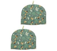 NUOBESTY 2 pièces Cache-théière Matelassé Imprimé Housse Isolante Légère et Pratique pour Bouilloire Couverture Anti-poussière Décorative pour Cuisine