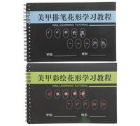 NUOBESTY 2 Pièces Carnet D'entraînement pour Nail Art en Papier Spirale, Reliure à Plat 180°, Portable pour Apprentis Prothésistes Ongulaires en Écoles et Salons
