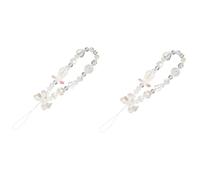 NUOBESTY 2 Pièces Charm de Téléphone à Perles Dragonne de Poignet pour Téléphone Portable Accessoires Décoration Pratique