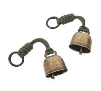 NUOBESTY 2 Pièces Clochette Anti-Ours Randonnée en Laiton Léger et Étanche avec Lanière en Polyester, Accessoire Indispensable pour Aventures Extérieures Sécurisées