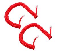 NUOBESTY 2 pièces Cordon Téléphonique Spiralé Robuste pour Téléphone Fixe Câble Flexible Ajustable Lot de Rouges Compatible Lignes Fixes Communication Claire et Stable