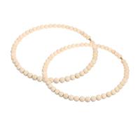 NUOBESTY 2 Pièces Couronne de Perles en Bois Soi-même Cerceau en Fer, Résistante la Déformation la Décoloration, Décoration Créative pour Halloween et Maison