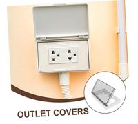 NUOBESTY 2 pièces Couvercle Étanche Auto-adhésif Double Position pour Prise Électrique Protection Ultra-fine Anti-poussière et Anti-éclaboussures Compatible avec Divers Types de Fiches