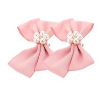 NUOBESTY 2 Pièces Décoration de Nœud de Chaussure en Satin, Alliage | Ornements à Clipser pour Chaussures, Réutilisables et Amovibles, pour Mocassins et Souliers de Cérémonie