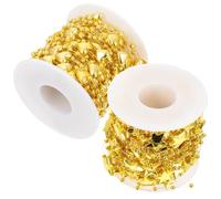 NUOBESTY 2 Pièces Décoration de Perles pour Sapin de Noël Collier de Perles Suspendues Or D’étoile Cœur à Couper pour Murs et Comptoirs