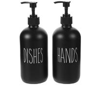NUOBESTY 2 Pièces Distributeur Gain de Place et Noir Liquide 500ml Savonnette de en Verre Système de Recharge et Fixation Murale Moderne Cuisine Salle de Bain