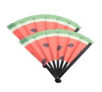 NUOBESTY 2 pièces Éventail Pliant Main Style Japonais Léger et Lot de Éventails Pastèque pour Mariages Performances et Événements Extérieurs