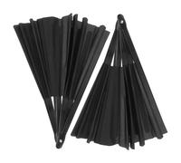 NUOBESTY 2 pièces Éventail Pliant Noir Grand Éventail Portable pour Danse Tai Ji Performance Élégante Abs Nylon