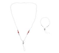 NUOBESTY 2 Pièces Lanière de Téléphone Perles Lot de Dragonne Cristal pour Smartphone Accessoire Pratique Stylé pour Éviter de Perdre Transparent Motif Porcelaine