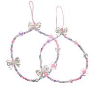 NUOBESTY 2 Pièces Lanières Décoratives pour Téléphone avec Perles Chaîne de Téléphone et Pratique pour et Accessoires