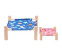 NUOBESTY 2 Pièces Lit Hamac Détachable pour Pet, Lavable en Machine, Bois | Tissu Coton Respirant, Ne Se Déforme Pas Après Lavage, Facile à Nettoyer, Usage pour Petits Animaux