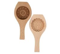 NUOBESTY 2 pièces Moule à Gâteau de Lune Bois Alimentaire Ustensiles de Pâtisserie Créatifs pour Biscuits et Gâteaux Faits Main Matériel Pâtisserie Résistant et Réutilisable