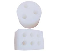 NUOBESTY 2 Pièces Moule à Mini Bougie Cylindrique en Silicone, Moule à Bougie Pilier, 6 Trous, Blanc, Démoulage Facile, Texture Détaillée, Résistant la Chaleur, pour Artisanat Résine