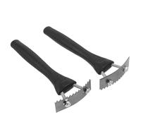 NUOBESTY 2 Pièces Outil de Grattage D'écorce pour Verger, Couteau de Pelage Dents Larges, Manche Ergonomique en Plastique et Métal, pour Pêchers et Poiriers en Gestion de Verger