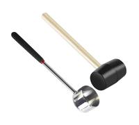NUOBESTY 2 pièces Ouvre-noix Inoxydable avec Marteau Bois Kit Pratique pour Casser Coque de Fruit Ustensiles de Cuisine Robustes et Faciles à Utiliser