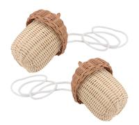 NUOBESTY 2 Pièces Paquet à Bandoulière en Rotin Indonésien Tissé Main Forme de Fruit Sec Portable et Mini Paquet à Main pour Fille Accessoire Photo Garçon et Filles