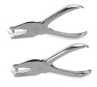 NUOBESTY 2 Pièces Perforatrice Manuelle en Métal Argenté pour Perforer un Seul Trou Précis, Poignée Ergonomique, pour Cartes et Projets D'art au Bureau