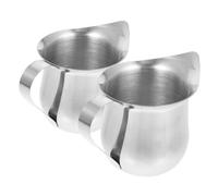 NUOBESTY 2 pièces Pichet à Lait Inoxydable Mini Crémier avec Bec Verseur Précis Résistant pour Espresso et Art Latte Pot Lait Compact pour Usage Café