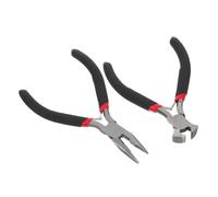 NUOBESTY 2 Pièces Pince à Main Acier Inoxydable Kit de Réparation de Pince à Bec et Coupe Ongles Outil Manuel Antidérapant et pour Bricolage