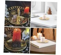 NUOBESTY 2 pièces Plateau Décoratif Métal Pentacle Trois Phases Lune Plateau Rond Centre de Table Support Bougie Rituel Sacré pour Cérémonie