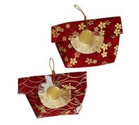 NUOBESTY 2 Pièces Pochettes à Bonbons de Mariage Chinois Légères et Sécurisées Décorations Rouge et Rouge Prunier Sachets Cadeaux Romantiques pour Fête et Cérémonie
