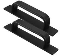 NUOBESTY 2 Pièces Poignée de Porte Noir en Alliage D'aluminium | Surface Lisse Polie, Finition Multicouche Électroplaquée, Usage la Cuisine, Vitres et Portes de Micro-ondes