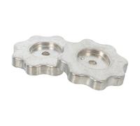 NUOBESTY 2 Pièces Poignée Ronde en Aluminium Argenté pour Robinet et Manomètre, Confort de Prise Amélioré, pour Plomberie et Remplacement Industriel