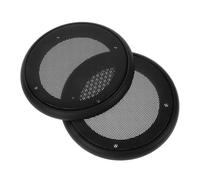 NUOBESTY 2 Pièces Protection Haut Parleur Voiture Métallique Ronde Coque Audio Résistante avec Vis de Fixation Couverture Haut Parleur Noire pour Auto
