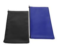 NUOBESTY 2 pièces Sac Bancaire Cuir PU Résistant avec Fermeture Éclair Pochette Étanche pour Billets et Reçus Organiseur Compact pour Documents et Espèces Portable pour Voyage et Usage