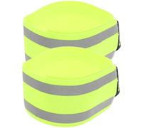 NUOBESTY 2 Pièces Sangle de Jambe de Course Réfléchissante en Polyester Effet Élastique et Design Réglable pour Exercices et Situations d'urgence en Plein Air, Couleur Vert Clair