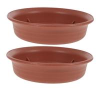 NUOBESTY 2 pièces Soucoupe Pot Plante Plastique Résistante Rondes Antidérapantes Palette Récipient Collecteur Eau pour Pots de Fleurs Intérieur Extérieur