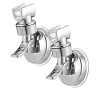 NUOBESTY 2 Pièces Support de Douchette à Main Réglable avec Ventouse Lot de Base Électrolytique Installation sans Perçage Angle Ajustable Support Mural Durable pour Salle de Bain