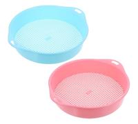 NUOBESTY 2 pièces Tamis de Jardin Multi-usages Tamis Mesh pour Tamisage Terre et Roches Bleu et Rose Outil Tamiseur Léger Facile à Nettoyer pour Jardinage et Loisirs Sable