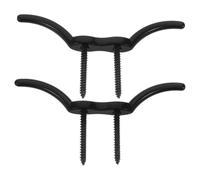 NUOBESTY 2 Pièces Taquet Résistant Pont 316 de Inoxydable de Bateau Acier et Noir, Double Corne à l'usure avec Vis Incluses Fixation de Cordes sur Mât de Drapeau Usage Extérieur