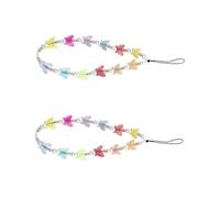 NUOBESTY 2 Pièces Téléphone Perles Colorées pour Perte Lanière Pratique Durable pour Portable Accessoire à Porter Au Poignet