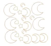 NUOBESTY 20 pièces Anneaux Métal Doré pour Attrape-rêves Formes Lune Étoile et Cœur Cercles Macramé Robustes pour Décoration DIY Fête Mariage Maison