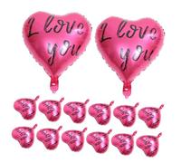 NUOBESTY 20 Pièces Ballons Décoratifs Aluminium pour Mariage Ballons Forme de Cœur Décorations de Fête pour Anniversaire et Engagement Ensemble de Festifs Rose Métallique