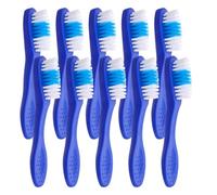 NUOBESTY 20 Pièces Brosse à Dents à Manche Court Mini, Bleu, Pp et Nylon, Poils Souples, Bords Arrondis, pour Voyage, Nettoyage des Petits Espaces, Prison, de Détention, de