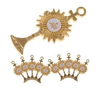 NUOBESTY 20 pièces Décorations de Fête Religieuse Alliage Ornement Église Vintage pour Première Communion Décorations Lumineuses Sacrées pour Table de Fête