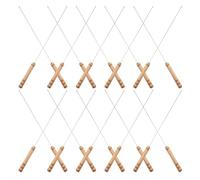 NUOBESTY 20 Pièces Lot de Brochettes à Viande Acier Inoxydable avec Manche Bois Piques Rondes pour Barbecue Camping et Grillades Extérieur