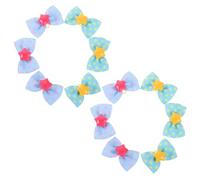 NUOBESTY 20 Pièces Nœuds pour Cheveux de Chien Accessoires avec Décorations Étoiles Élastiques pour Animaux de Petite Taille pour Coiffures et Événements