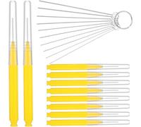 NUOBESTY 20 Pièces Outil Multifonction de Nettoyage pour Pommeau Acier Inoxydable 304, Aiguille Jaune pour Déboucher Trous Étroits et Tubes Fins