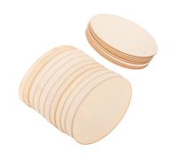 NUOBESTY 20 Pièces Oval Wooden Craft Pieces For Diy Art And Educational Use Unfinished Wood Slices For Creative Painting And Learning Activities