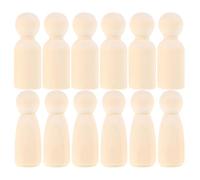 NUOBESTY 20 Pièces Peg Dolls Bois Naturel Non Peints Figurines Bois à Peindre pour Projets DIY Garçon Fille Personnages pour Décoration Créative et Activités Artisanales