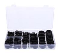 NUOBESTY 200 Œillets Passe-Câbles en Caoutchouc Noir Simple Face - Kit de Protection Étanche pour Câbles Diamètre 714-254 MM - Boîte de Rangement 200 Pièces pour Installation Électrique