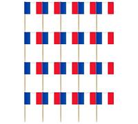NUOBESTY 200 Pièces Français Drapeau France Cupcake Toppers Picks Mini Bâtons Cure- Dent Drapeaux Piques Désert Fruits Choix pour Monde Pays Sports Party Décorations
