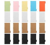 NUOBESTY 20pièces Intercalaires Papier Onglets Classificateurs Colorés Diviseurs Index Pratiques Pour Classeur Anneaux Bureau Et Études