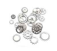 NUOBESTY 20pièces Pendentifs Breloques Steampunk à Engrenages Argent Petite à Moyenne Pour Créations Artisanales